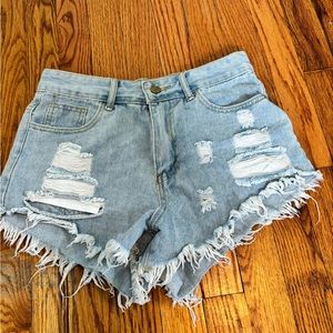 ripped jean shorts